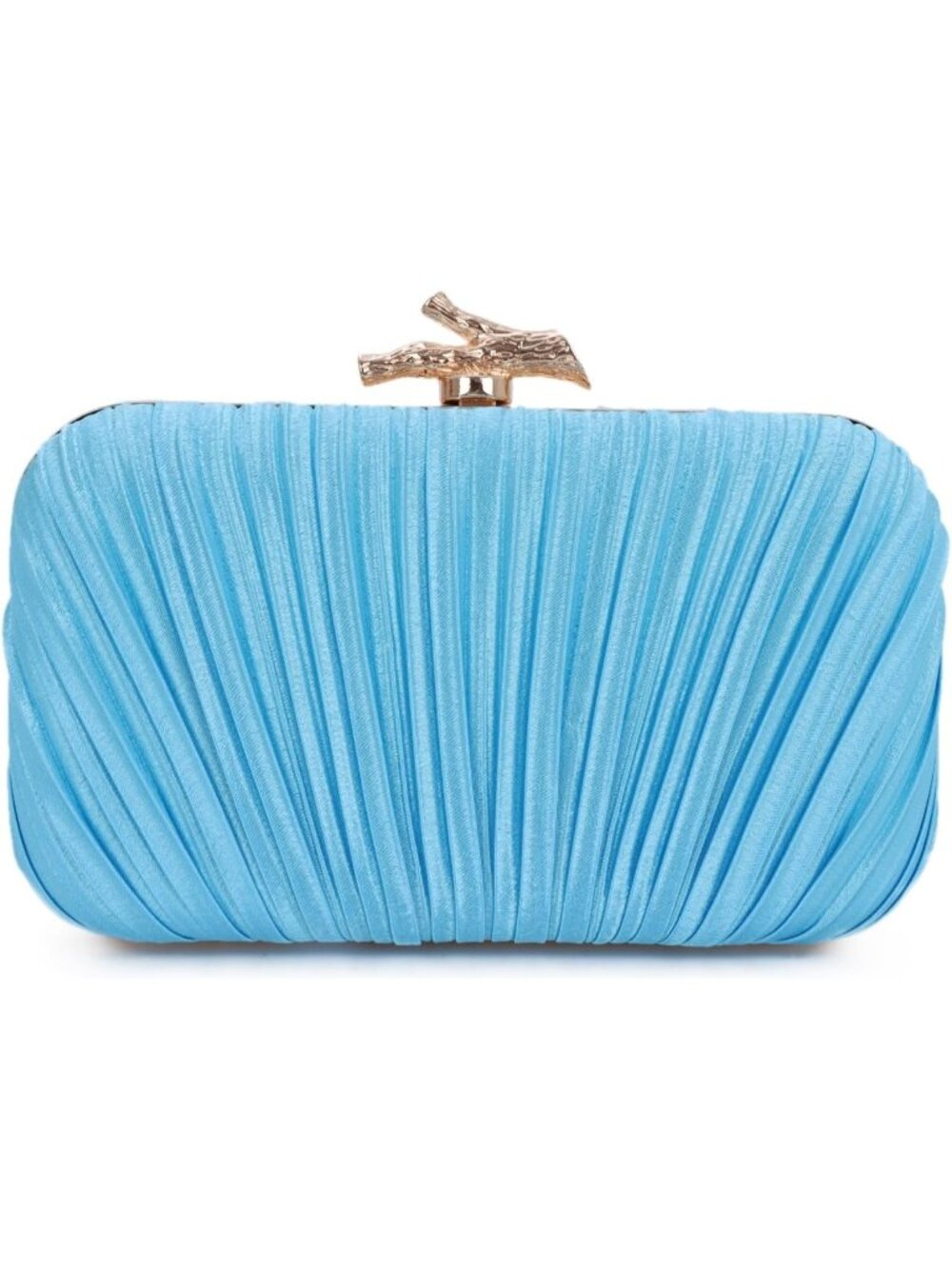 〽️Women's Blue Pleated Clutch Purse With Chain Wedding Party Evening Bag